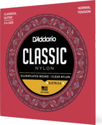 Daddario EJ27N 3/4 Student Nylon Fractional Classical Guitar Strings Normal Tension