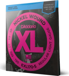 Daddario EXL170-5 5-String Nickel Wound Bass Guitar Strings Light 45-130 Long Scale
