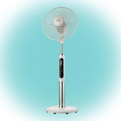 Somogyi Elektronic SFR 40 3D álló ventilátor, 60 W, 3 fokozat, 40 cm-es lapátátmérő, 3D-s oszcillálás, távirányító, átlátszó lapát, LED kijelző, fehér (SFR-40-3D)