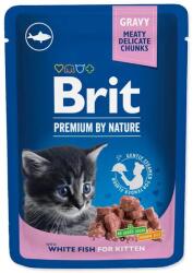 Brit premium Cat Pouches White Fish for Kitten 24x100g