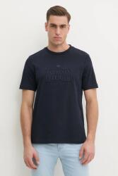 Tommy Hilfiger pamut póló sötétkék, férfi, nyomott mintás, MW0MW38620 - sötétkék L