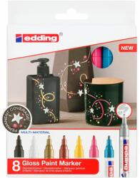 edding Set markere cu vopsea edding 750, corp metalic, varf rotund, 2-4 mm, 8 bucati (ED750899)
