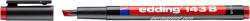 edding Marker permanent edding 143 B, corp plastic, varf tesit, 1-3 mm, rosu (ED1432) - birotica-asp