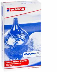 edding Marker edding 750 cu vopsea, corp metalic, varf rotund, 2-4 mm, set 10 culori (ED750999)