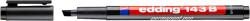 edding Marker permanent edding 143 B, corp plastic, varf tesit, 1-3 mm, negru (ED1431)