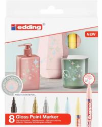 edding Set markere cu vopsea edding 751 Pastel, corp metalic, varf rotund, 1-2 mm, 8 culori (ED7510899)