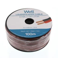 Well Cablu difuzor rosu/negru 2X0.35mmp, 100m, Well (LSP-CCA0.35BR-100-WL)
