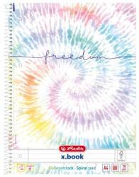 Herlitz spirál füzet A/4, vonalas, 80 lapos, Batik Freedom, szivárványos (HRL-50044122)