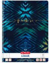 Herlitz spirál füzet A/4, vonalas, 80 lapos, Batik Fearless, kék-zöld (HRL-50044160)