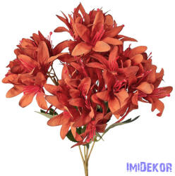 Selyemvirág 5 ágú csokor 29cm - Sötét narancssárga