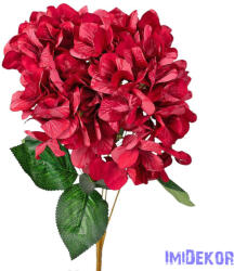  Hortenzia 5 ágú selyemvirág csokor 49cm magas - Piros