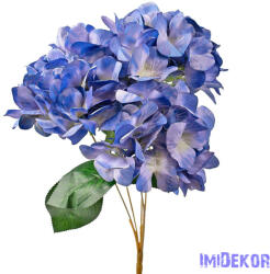  Hortenzia 5 ágú selyemvirág csokor 49cm magas - Kék