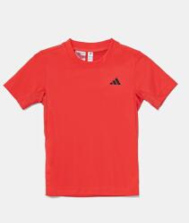 Adidas gyerek pamut póló piros, nyomott mintás, JI9260 - piros 176