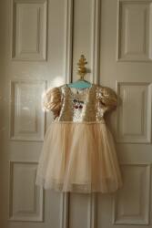 Konges Sløjd ruha STARLA PUFF SLEEVE DRESS bézs, mini, harang alakú, KS103060 - bézs 122-128