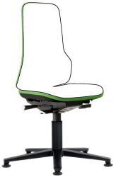 Bimos Vázas antisztatikus ESD szék Neon Bimos 9570E szinkron mechanizmussal, siklókkal, zöld