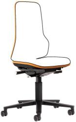 Bimos Neon Bimos 9573E antisztatikus ESD szék váza, szinkron mechanizmus, kerekeken, szürke/narancs