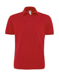 B and C Férfi rövid ujjú galléros póló B and C Heavymill Piqué Polo 2XL, Piros