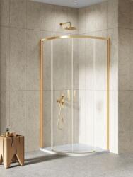 NEW TRENDY Prime Gold Brushed cabină de duș 90x90 cm semicircular auriu periat/sticlă transparentă K-3589 (K3589)