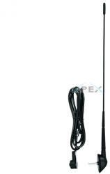  SAL 90557 autóantenna tetőre, M5 csavar, DIN csatlakozó, 440 mm, 0-45°, gumi burkolat - webmuszaki