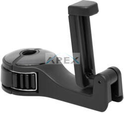 Somogyi Elektronic SA 062 autós telefontartó, 2in1, mobiltartó, csomagakasztó, fejtámla rúd rögzítés, 10 - 16 mm, 4 - 10 kg terhelés - webmuszaki