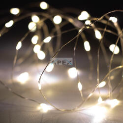 Somogyi Elektronic SML100WW micro LED fényfüzér, 5 méter, napelemes, kül- és beltéri kivitel, 100 db melegfehér micro LED - webmuszaki