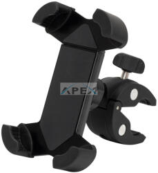 Somogyi Elektronic SA065 kerékpáros, rolleres mobiltartó, masszív tartóbilincs, biztonsági retesz, védett sarokelemek, gumi és szilikonbetétek, 18 - 45 mm kormányátmérőre - webmuszaki