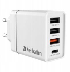 Verbatim Hálózati töltő Verbatim 1xUSB-C Pd 20W 1xUSB-A Qc 3.0 2xUSB-A 10W Eu (49701)