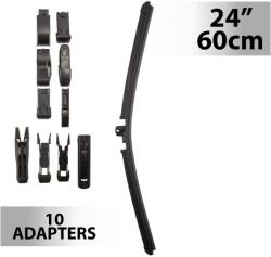 Carguard Ablaktörlő 24"/60 cm, 10 db adapterrel, 55744N