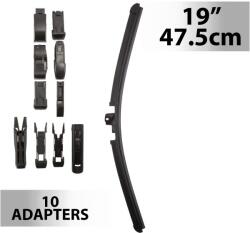 Carguard Ablaktörlő 19"/47, 5 cm, 10 db adapterrel, 55739N