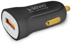 SAVIO SA-05/B Autós USB töltő Quick Charge 3.0 támogatással - Fekete (SA-05/B) (SA-05/B)