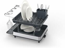 Joseph Joseph Excel Rozsdamentes acél Kétszintes edényszárító 46, 5 x 32 x 31, 5 cm - Inox / Fekete (851647) (851647)