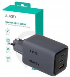 AUKEY Comet Mix 3 USB-A / 2 x USB-C Hálózati Gyorstöltő Adapter 100W - Fekete (PA-C5) (PA-C5)
