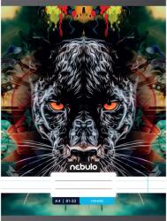 Nebulo Nebulo: Tűzött vonalas fekete párduc mintás füzet 81-32 A/4 (VO-XM-A4-12347698)