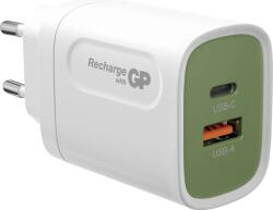 GP Batteries USB-A / USB-C Hálózati Töltő Adapter 25W - Fehér/Zöld (150GP20WPD) (150GP20WPD)