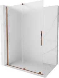 Mexen Velar, zuhany paraván tolóajtóval Walk-in 140 x 200 cm, 8 mm-es matt üveg, rózsaszín arany, 871-140-000-33-60 (871-140-000-33-60)