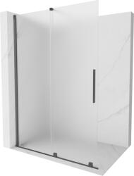Mexen Velar, zuhany paraván tolóajtóval Walk-in 140 x 200 cm, 8 mm-es matt üveg, polírozott grafit, 871-140-000-33-66 (871-140-000-33-66)