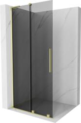 Mexen Velar L, eltolható zuhany paraván Walk-in 100 x 200 cm, 8mm szürke üveg, arany matt, 871-100-003-43-55 (871-100-003-43-55)