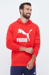 PUMA pamut melegítőfelső piros, férfi, nyomott mintás, kapucnis - piros L