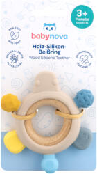 Baby-Nova szilikon és fa rágóka 3hó+ (fiús)