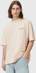 AllSaints pamut póló UNDERGROUND fekete, nyomott mintás, M071PB - bézs XL