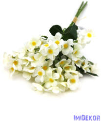  Apró virágos selyem csokor köteg 33cm - Fehér