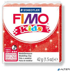 FIMO Gyurma, 42 g, égethető, FIMO "Kids", glitteres piros (8030-212) - alter