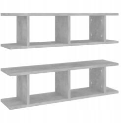 vidaXL Fali polcok, 2 db, betonszürke, 75x18x20 cm (8720286596098)
