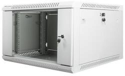 Lanberg 19'' 6U 600x600mm Szürke (Üvegajtó) Fali Rack szekrény (WF01-6606-10S)