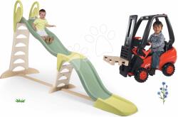 Smoby Set tobogan şi stivuitor cu cu paletă Super Megagliss 2in1 Life Smoby cu lungime de alunecare reglabilă de 360 cm (SM820201-19)