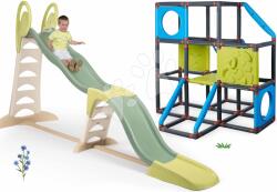 Smoby Set tobogan și cățărătoare cu 3 etaje Frame Kraxxl Toboggan Super Megagliss 2v1 Life Smoby cu prereți de cățărat și lungime de alunecare reglabilă (SM820201-25)
