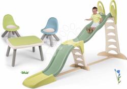 Smoby Set tobogan cu triplu val și loc de stat Super Megagliss 2în1 Life Smoby lungime reglabilă a toboganului și măsuță de picnic cu două scăunele (SM820201-3)