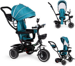 Háromkerekű forgatható üléssel, tetővel, kék és zöld, ECOTOYS (JM-066-9 GREEN/BLUE)