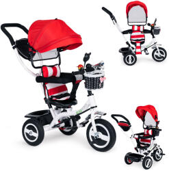 Háromkerekű forgó előtető tartós gumi kerekek piros ECOTOYS (JM-066-9L RED)