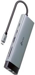 TP-Link UHC USB Type-C hub, 9-in-1, 1xHDMI, 1xRJ45, 3xUSB 3.0, 1xUSB-C, 1xPD USB-C 100W, SD és micro SD kártyaolvasó, Alumínium ház (UH9120C)